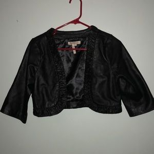Black leather  bolero jacket